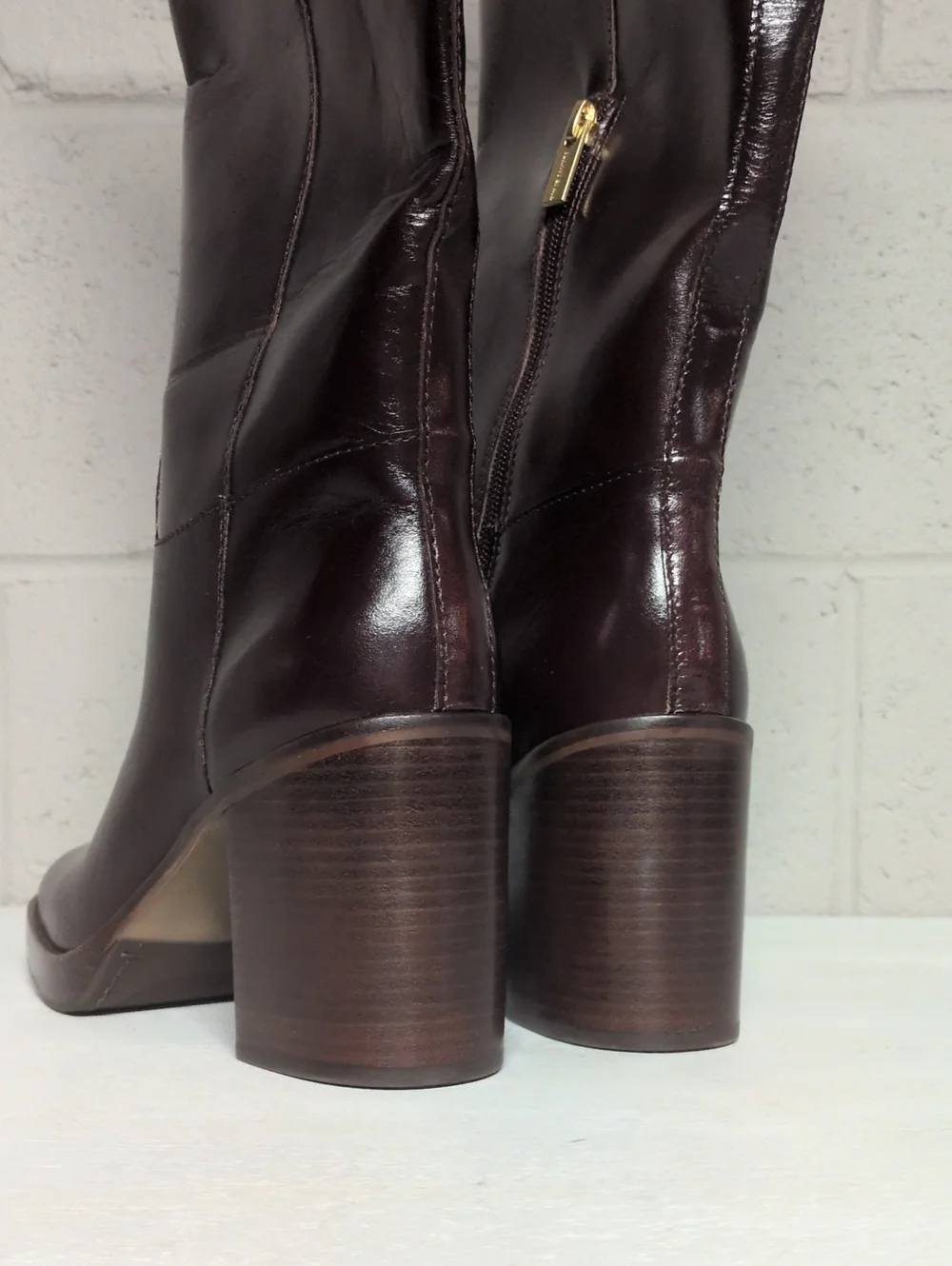 Vince Camuto Women's Over-the-Knee Leather Block Heel Boot - Dark Brown, 9 NWOT